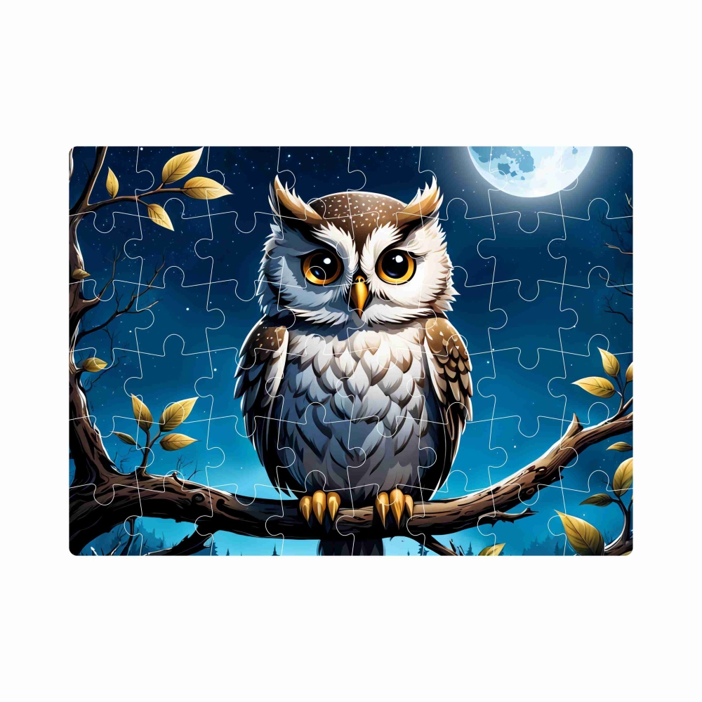 Puzzle 20x15cm (40 dílků) s obrázkem - sova