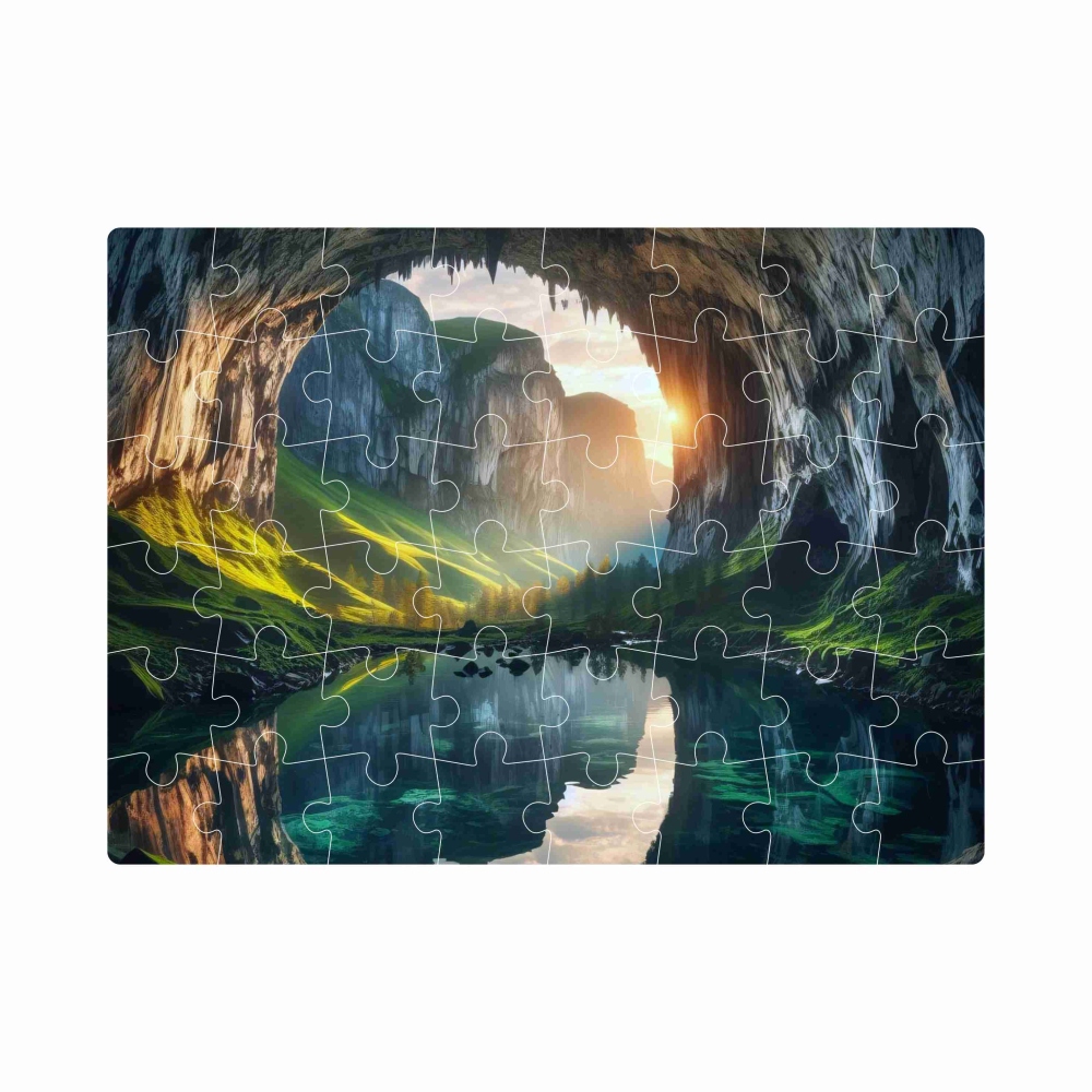 Puzzle 20x15cm (40 dílků) s obrázkem - tichá jeskyně