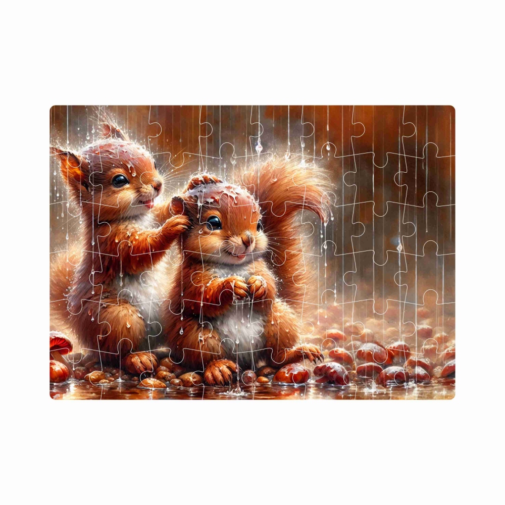 Puzzle 20x15cm (40 dílků) s obrázkem - veverky