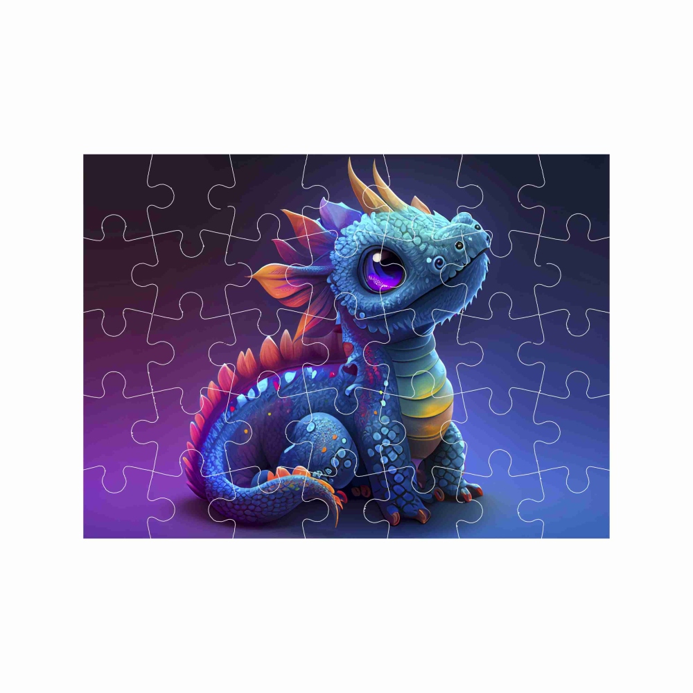 Puzzle 27x19,5cm (35 dílků) s obrázkem - barevný dráček