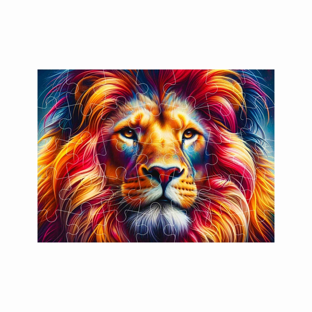 Puzzle 27x19,5cm (35 dílků) s obrázkem - barevný lev