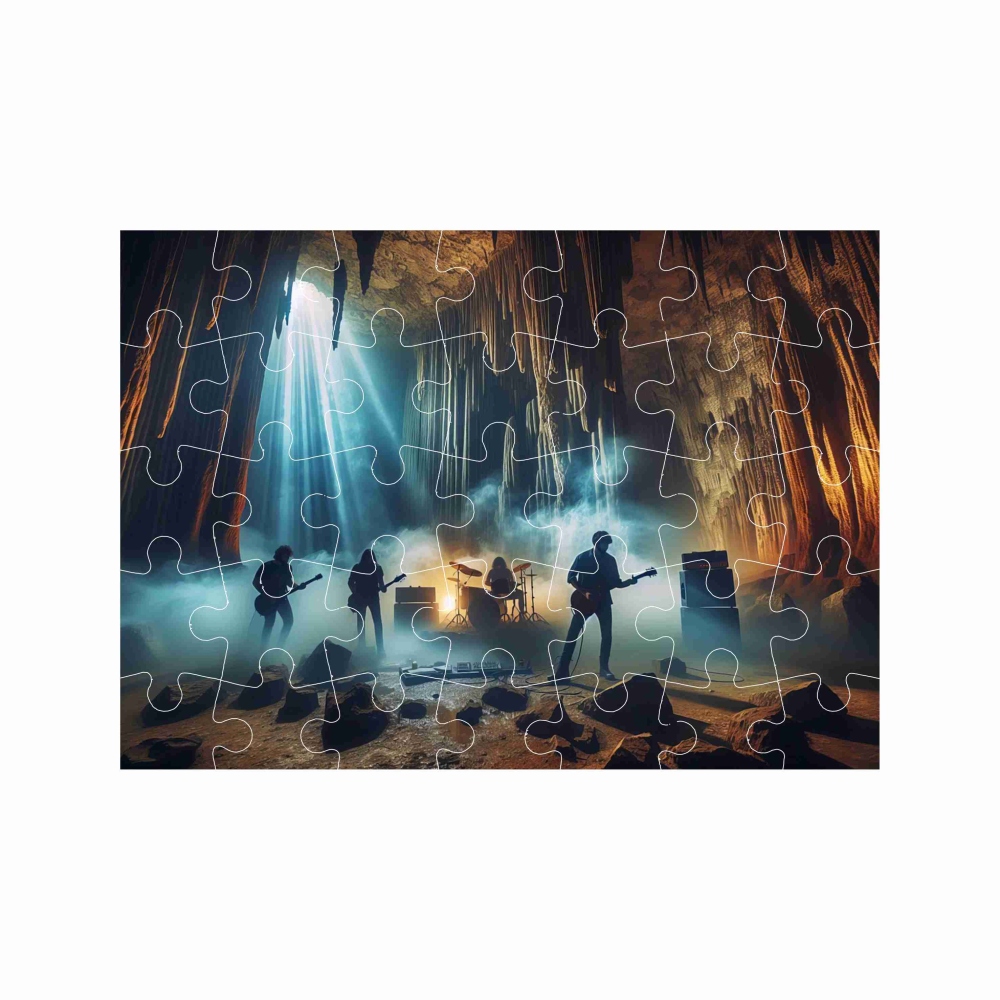 Puzzle 27x19,5cm (35 dílků) s obrázkem - koncert v jeskyni