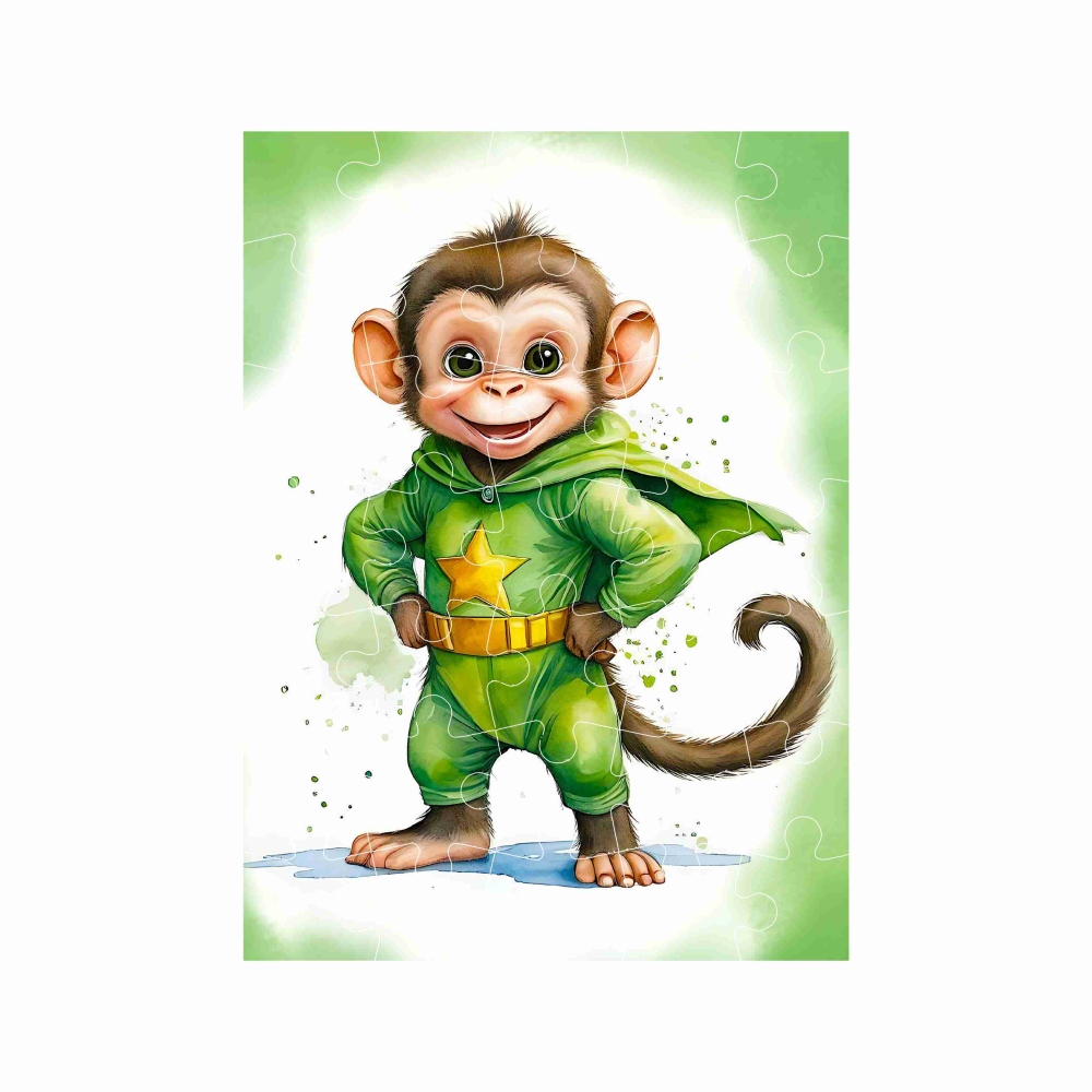 Puzzle 27x19,5cm (35 dílků) s obrázkem - kreslená opička