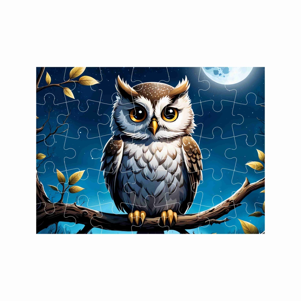 Puzzle 27x19,5cm (35 dílků) s obrázkem - sova