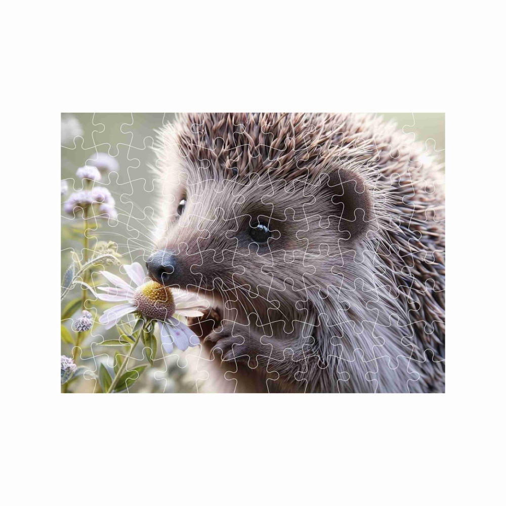 Puzzle 27x19,5cm (88 dílků) s obrázkem - ježek