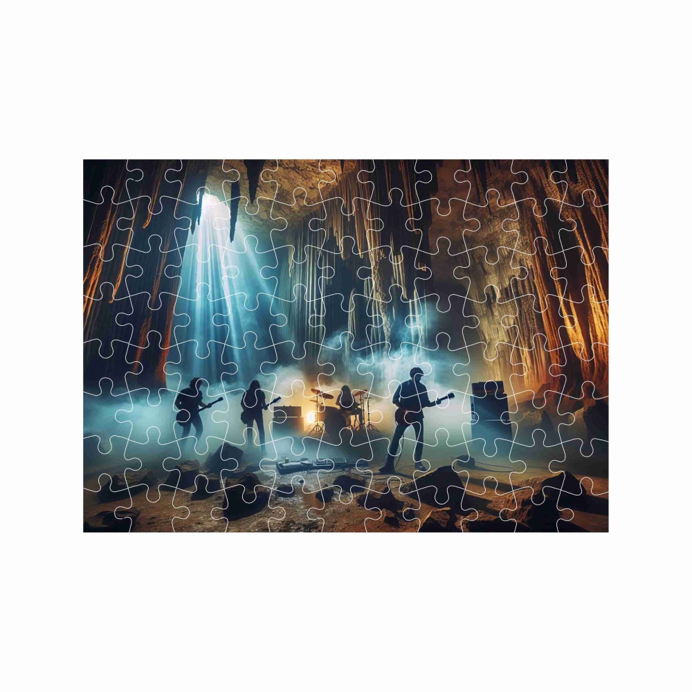 Puzzle 27x19,5cm (88 dílků) s obrázkem - koncert v jeskyni