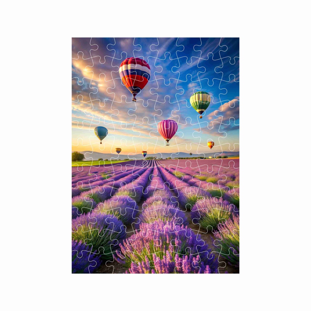 Puzzle 27x19,5cm (88 dílků) s obrázkem - let nad levandulemi