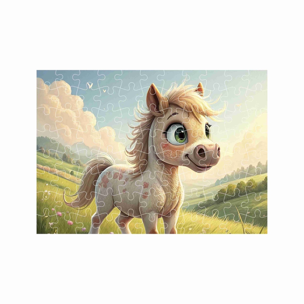 Puzzle 27x19,5cm (88 dílků) s obrázkem - roztomilý poník