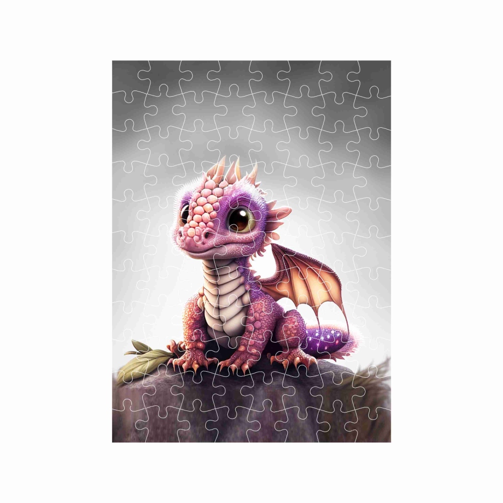 Puzzle 27x19,5cm (88 dílků) s obrázkem - růžový dráček