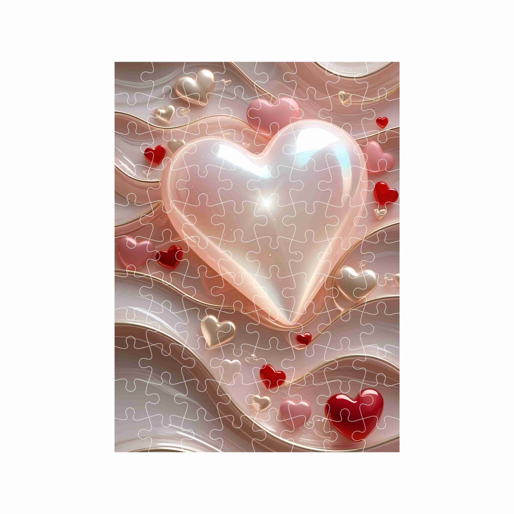 Puzzle 27x19,5cm (88 dílků) s obrázkem - srdíčka