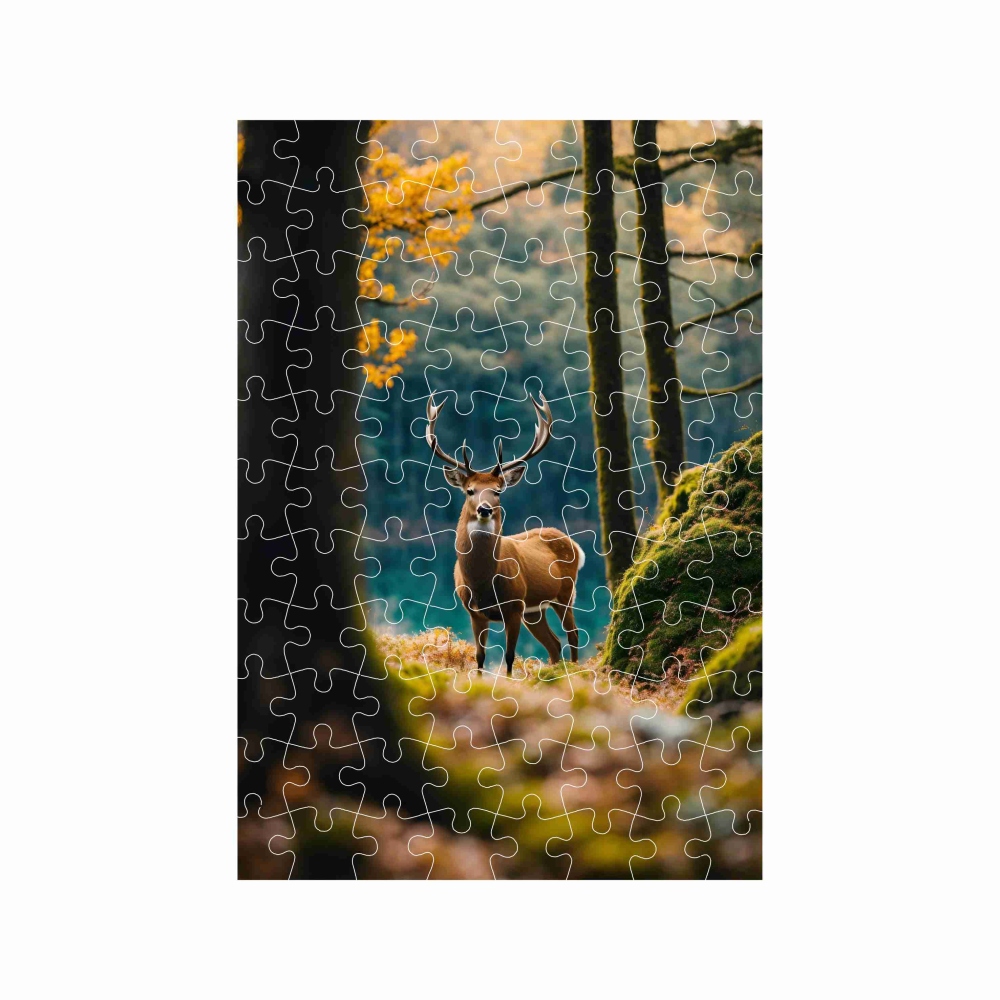 Puzzle A4 29x20cm (120 dílků) s obrázkem - jelen v lese