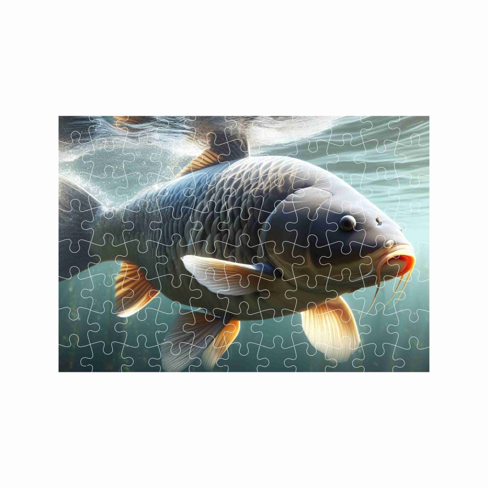 Puzzle A4 29x20cm (120 dílků) s obrázkem - kapr