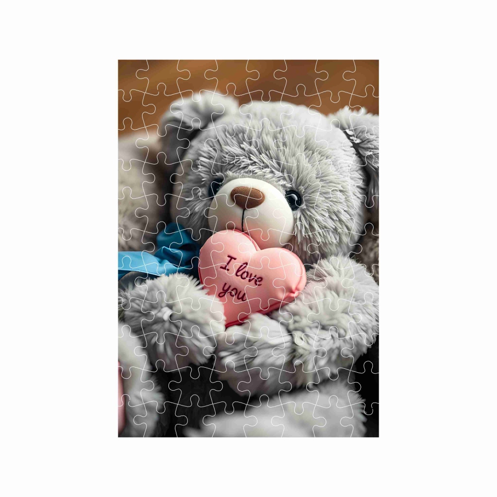 Puzzle A4 29x20cm (120 dílků) s obrázkem - medvídek se srdíčkem 1