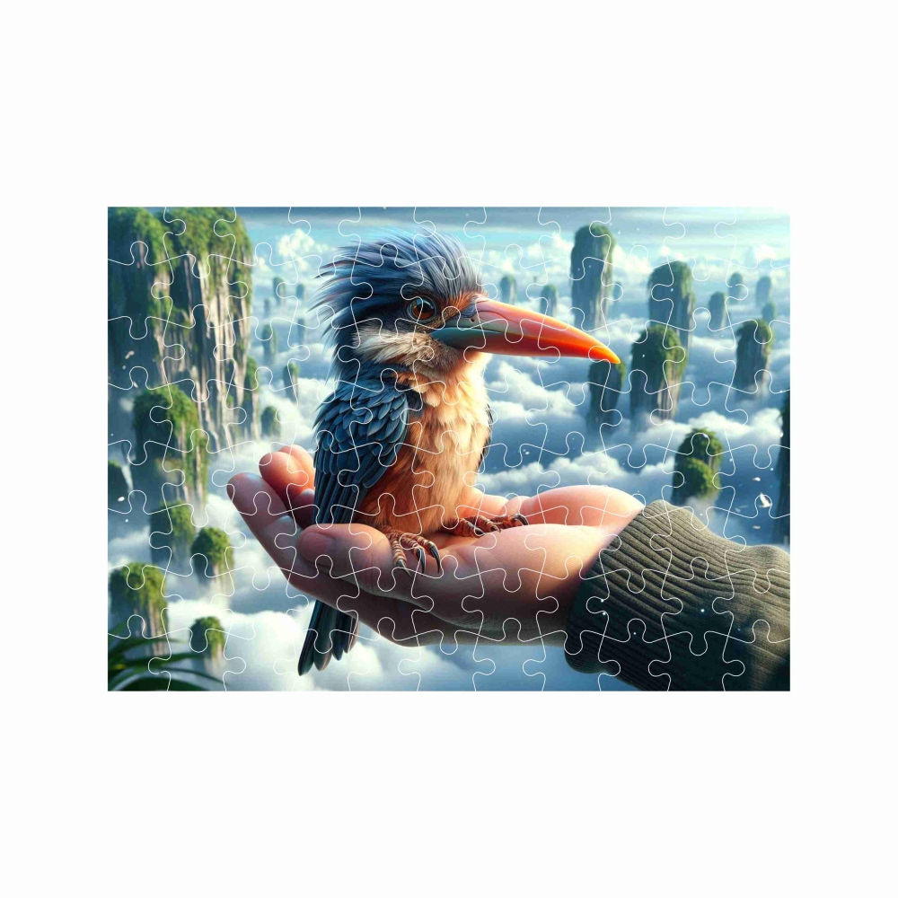 Puzzle A4 29x20cm (120 dílků) s obrázkem - nebeský ledňáček