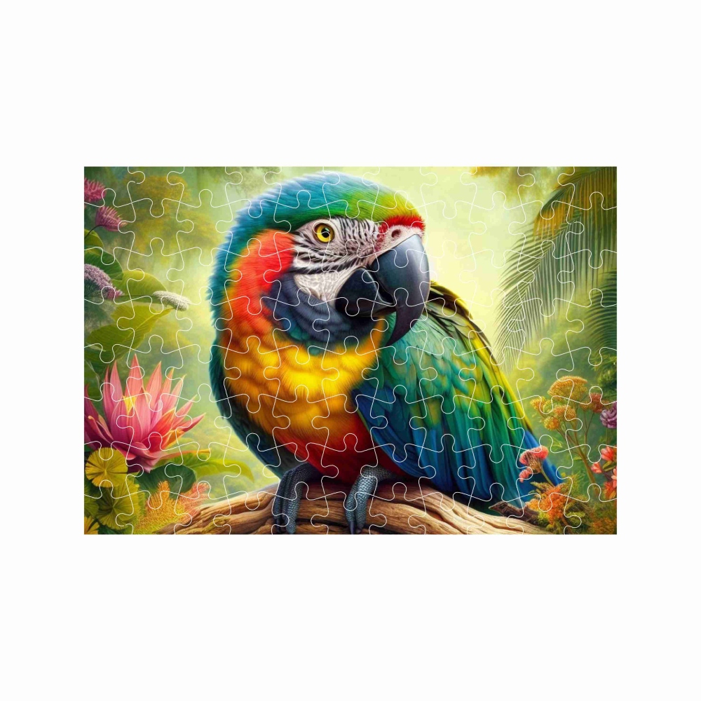 Puzzle A4 29x20cm (120 dílků) s obrázkem - papoušek