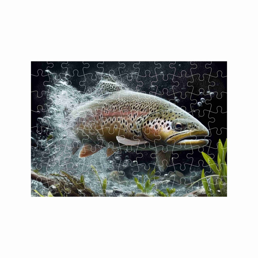 Puzzle A4 29x20cm (120 dílků) s obrázkem - pstruh
