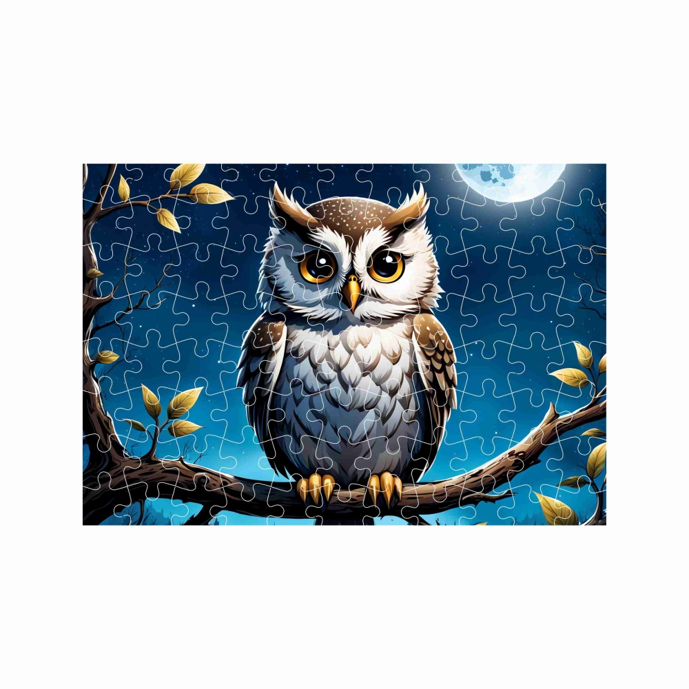 Puzzle A4 29x20cm (120 dílků) s obrázkem - sova