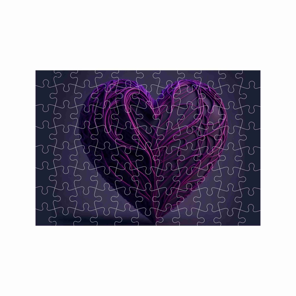 Puzzle A4 29x20cm (120 dílků) s obrázkem - srdce