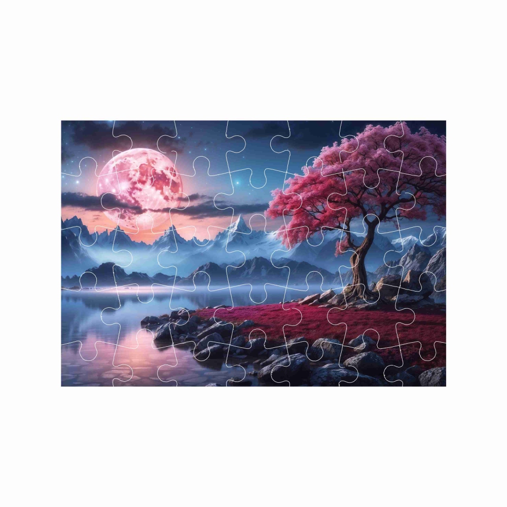 Puzzle A4 29x20cm (40 dílků) s obrázkem - fantasy krajina