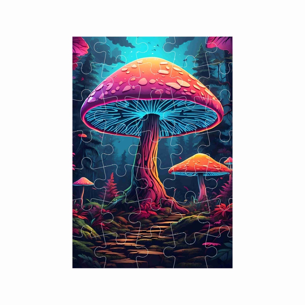 Puzzle A4 29x20cm (40 dílků) s obrázkem - houby