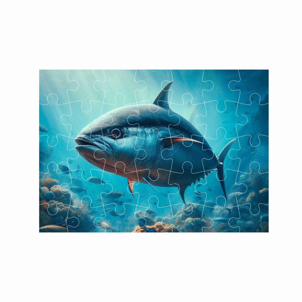 Puzzle A4 29x20cm (40 dílků) s obrázkem - tuňák