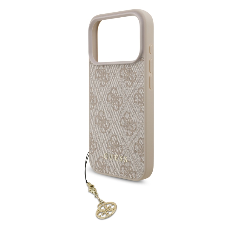 Guess 4G Charm Zadní Kryt pro iPhone 17 Pro Tone on Tone Pink