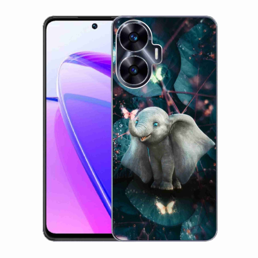 Gelový kryt mmCase na Realme C55 - roztomilý slon