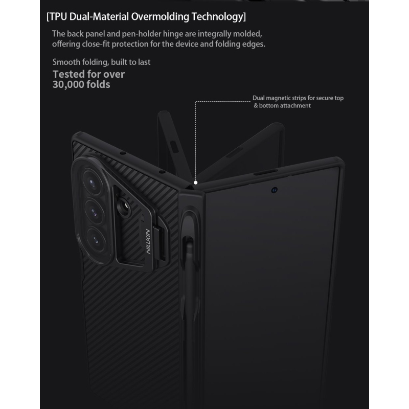 Nillkin CamShield Prop Pen Slot (Transparent Lens) Zadní Kryt pro Samsung Galaxy Z Fold 7 Black
