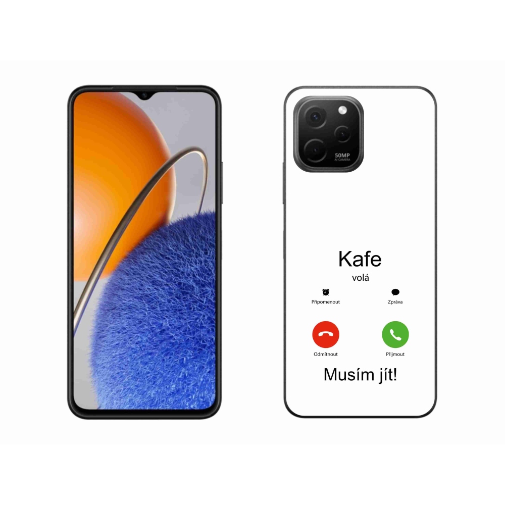 Gelový kryt mmCase na Huawei Nova Y61 - kafe volá bílé pozadí