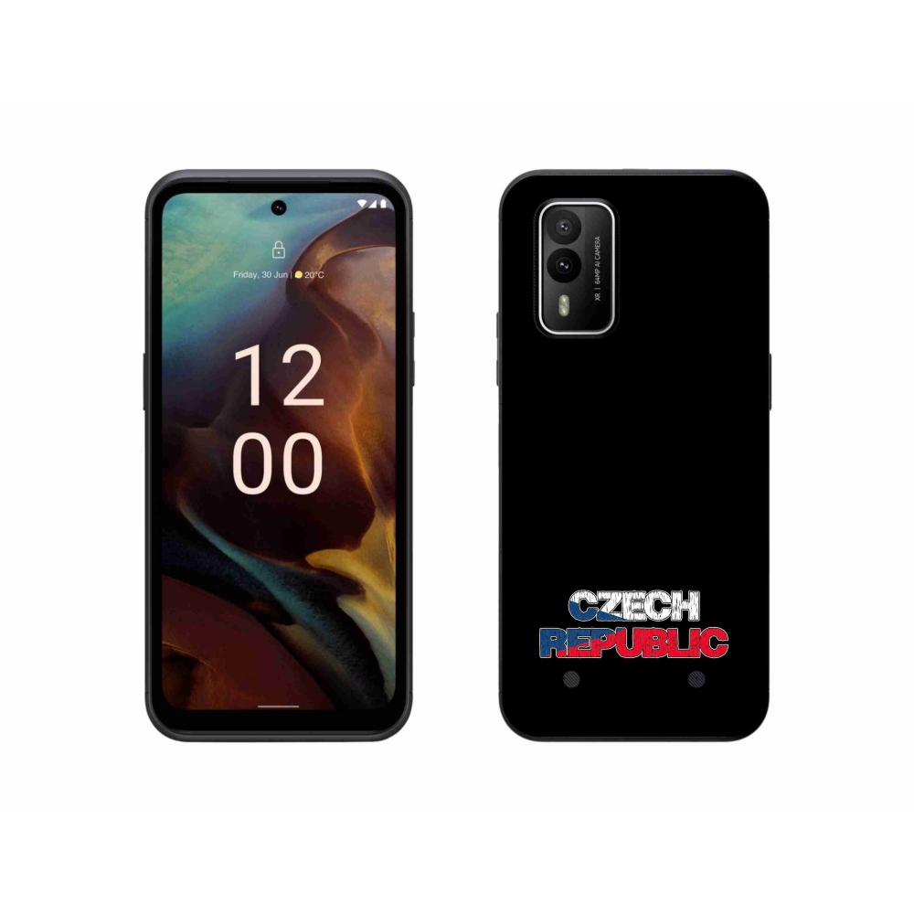 Gelový kryt mmCase na Nokia XR21 - Czech Republic černé pozadí