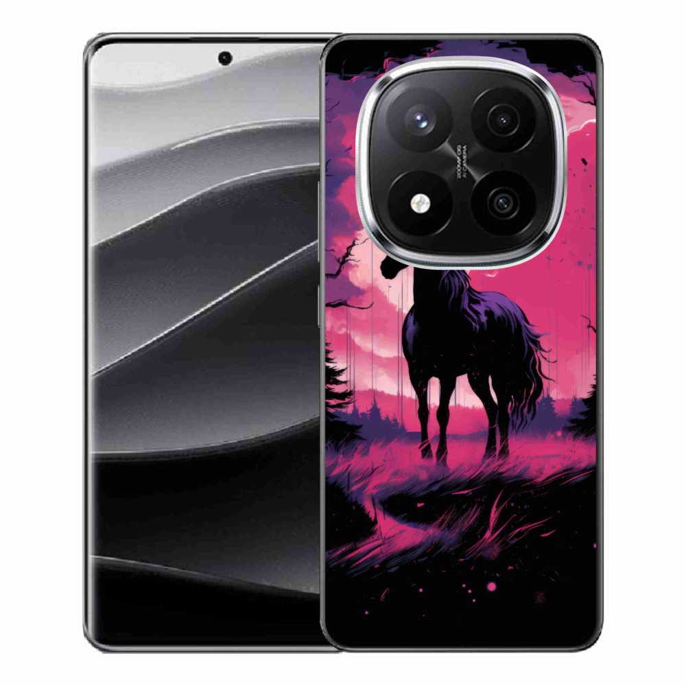 Gelový kryt mmCase na Xiaomi Redmi Note 14 Pro+ 5G - černý kreslený kůň 1