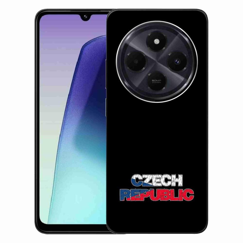 Gelový kryt mmCase na Xiaomi Redmi 14C/Poco C75 - Czech Republic černé pozadí
