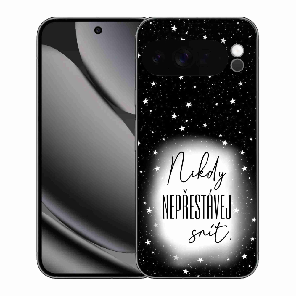 Gelový kryt mmCase na Google Pixel 10 Pro XL - citát 1 bíločerné pozadí