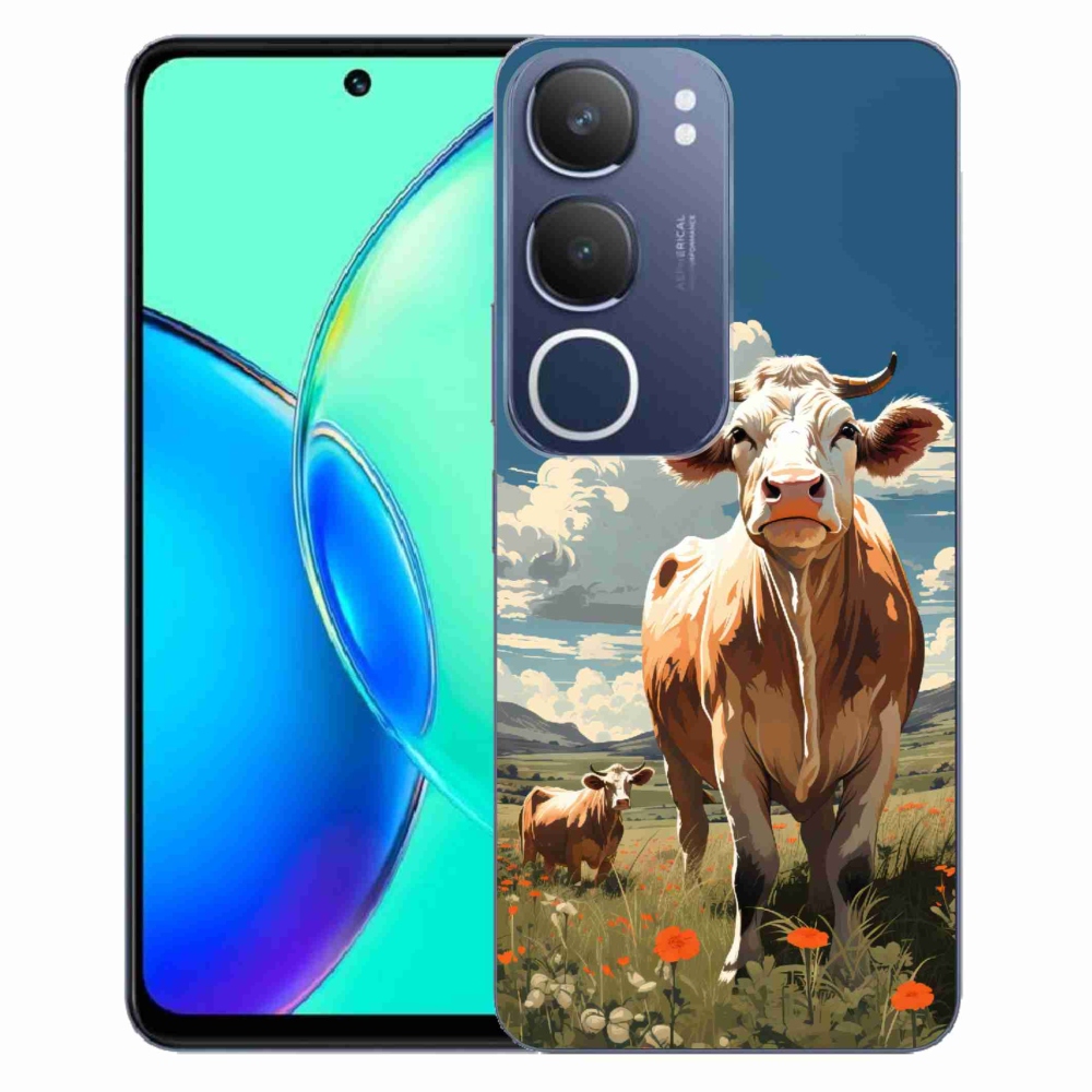 Gelový kryt mmCase na Vivo Y19s - krávy na louce
