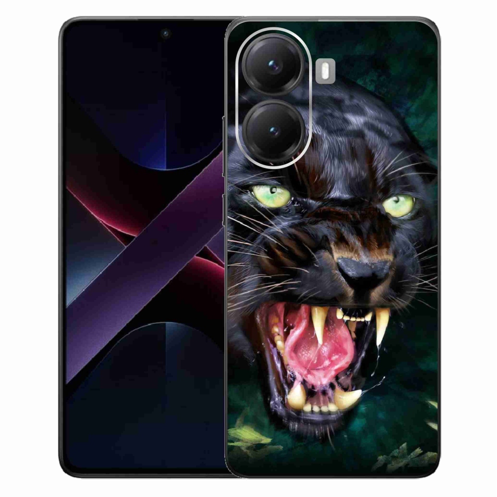 Gelový kryt mmCase na Xiaomi Poco X7 Pro 5G - rozzuřený černý panter