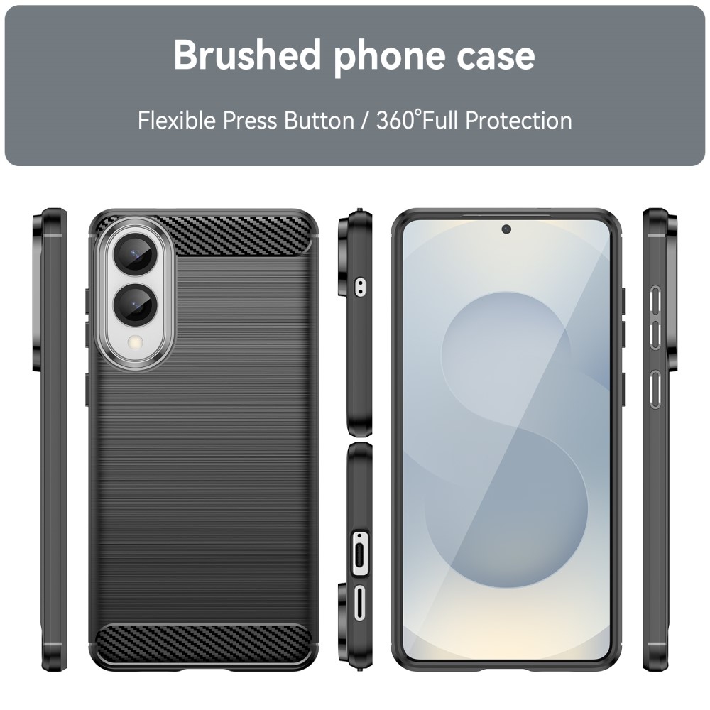 Carbon odolný gelový obal na Samsung Galaxy S25 Edge - černý