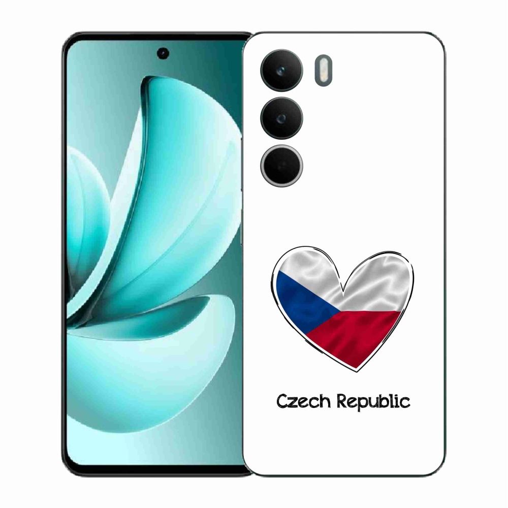 Gelový kryt mmCase na Realme C71 - vlajka srdce bílé pozadí
