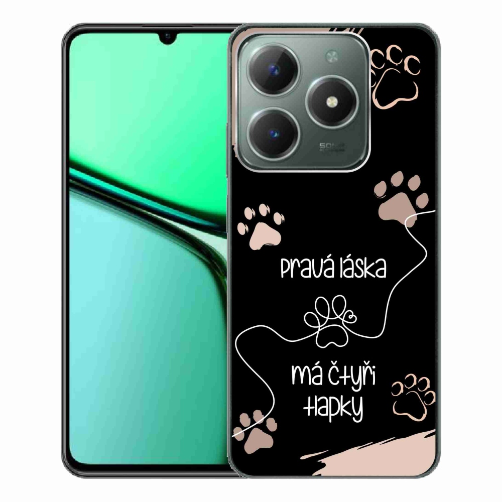 Gelový kryt mmCase na Realme C61 - psí motiv 1 černé pozadí