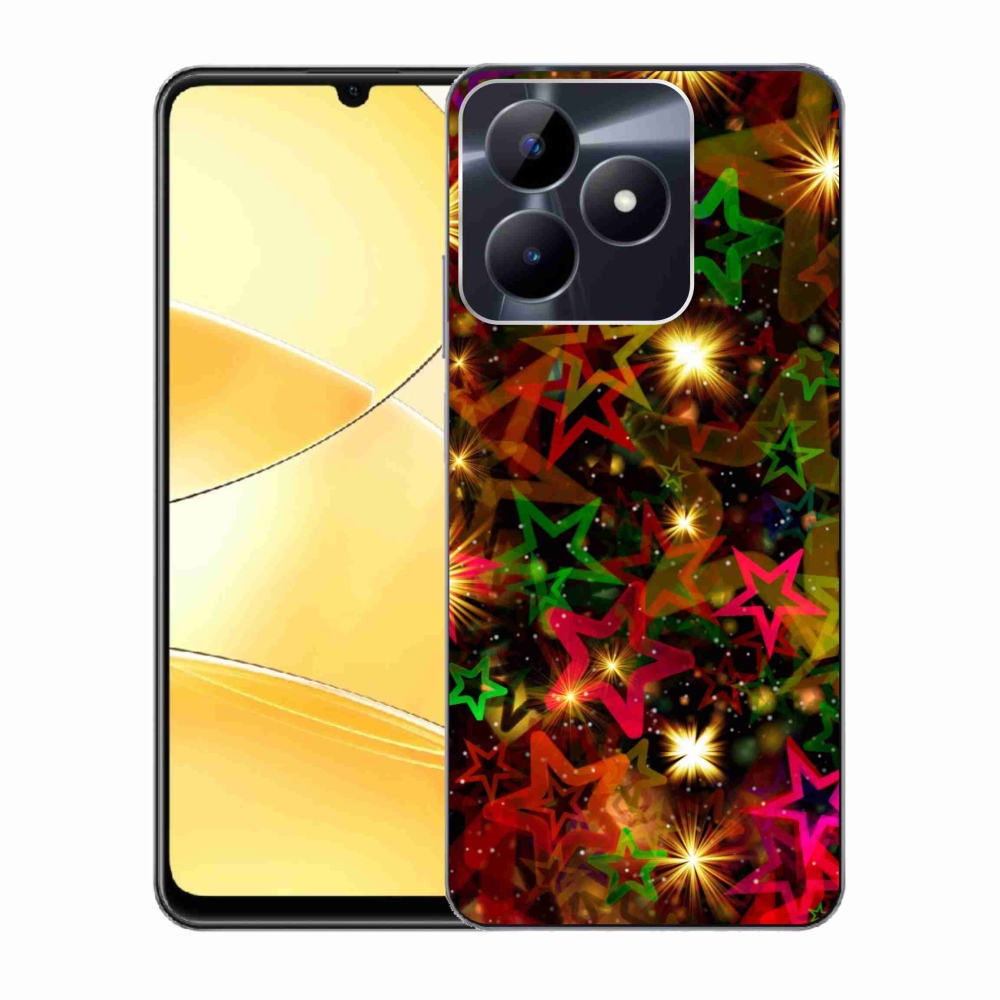 Gelový kryt mmCase na Realme C51/C53 - barevné hvězdičky