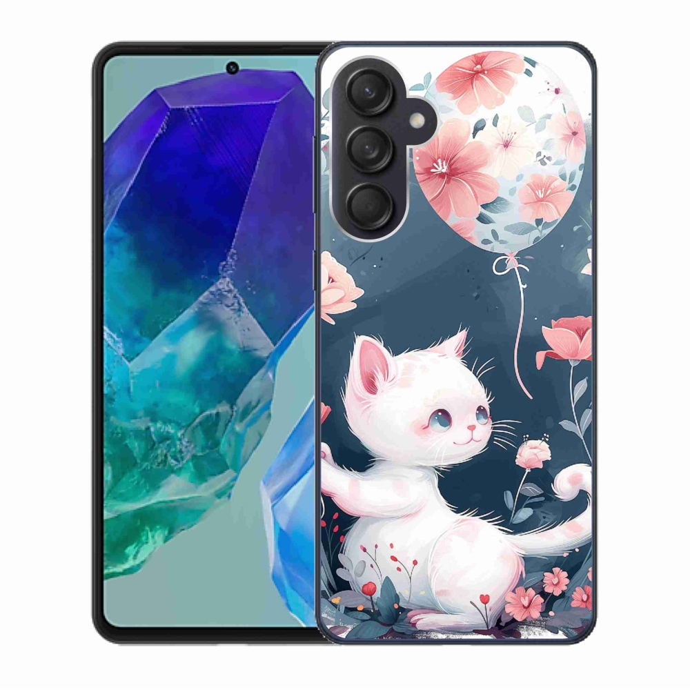 Gelový kryt mmCase na Samsung Galaxy M55 5G - kotě s balónkem