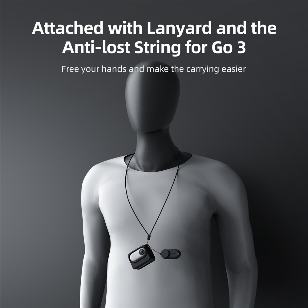 Silikonový ochranný obal AMAGISN s poutkem pro Insta360 GO 3 - černé