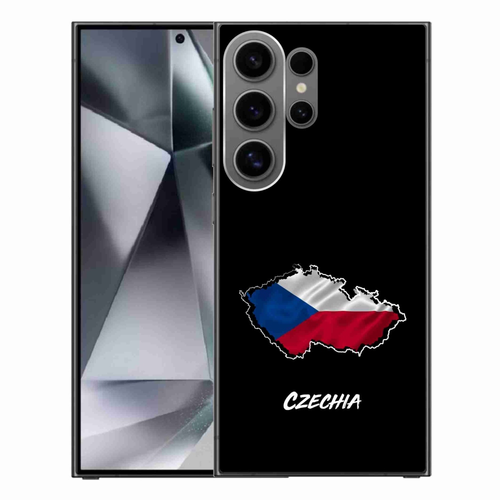 Gelový kryt mmCase na Samsung Galaxy S24 Ultra - Czechia černé pozadí