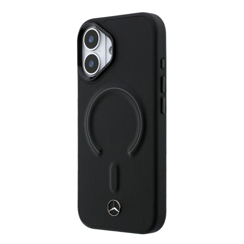 Mercedes PU Leather 3D MagSafe Zadní Kryt pro iPhone 17 Black