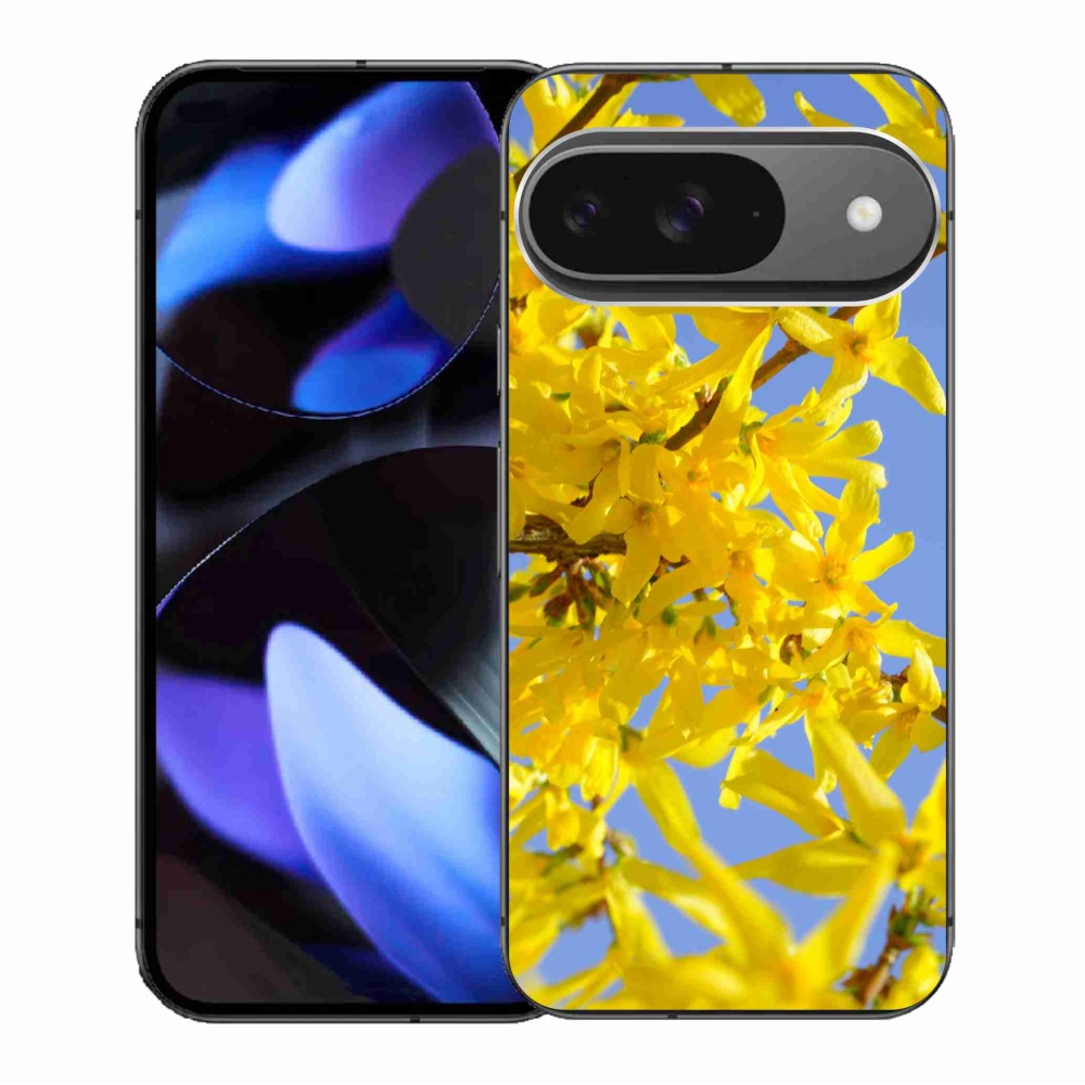Gelový kryt mmCase na Google Pixel 9/9 Pro - žluté květy