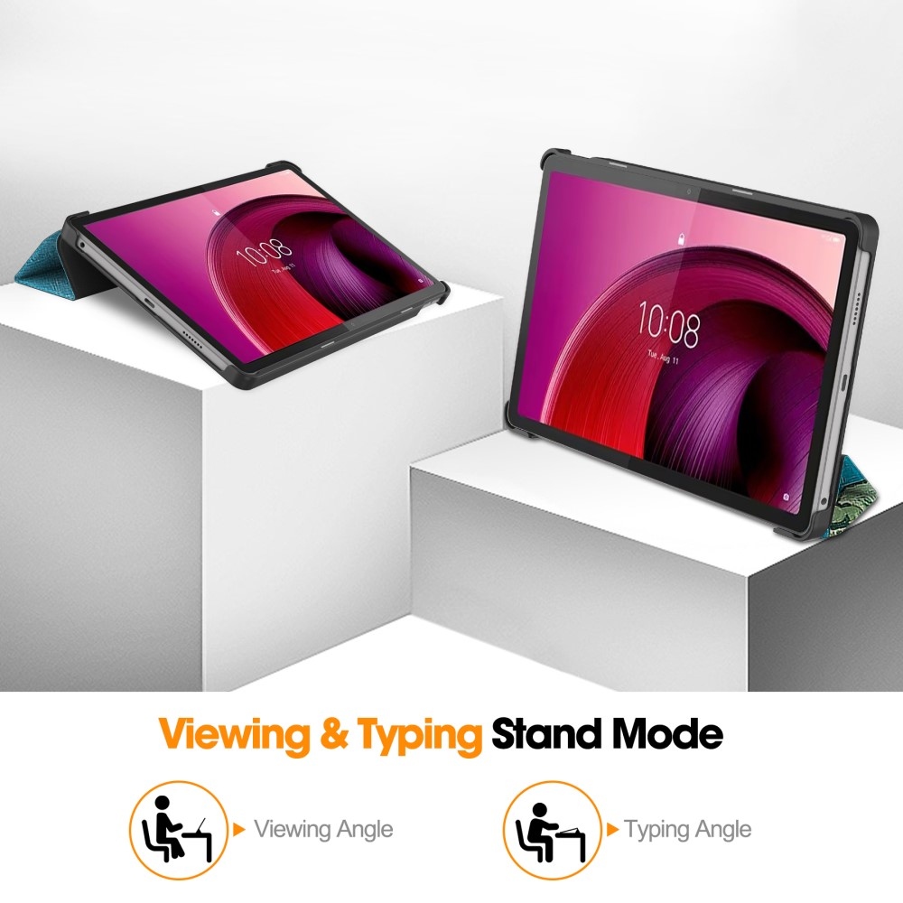 Print chytré zavírací pouzdro na Lenovo Tab M10 5G - bílé květy