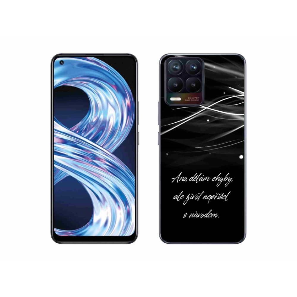 Gelový kryt mmCase na Realme 8 4G - citát černé pozadí