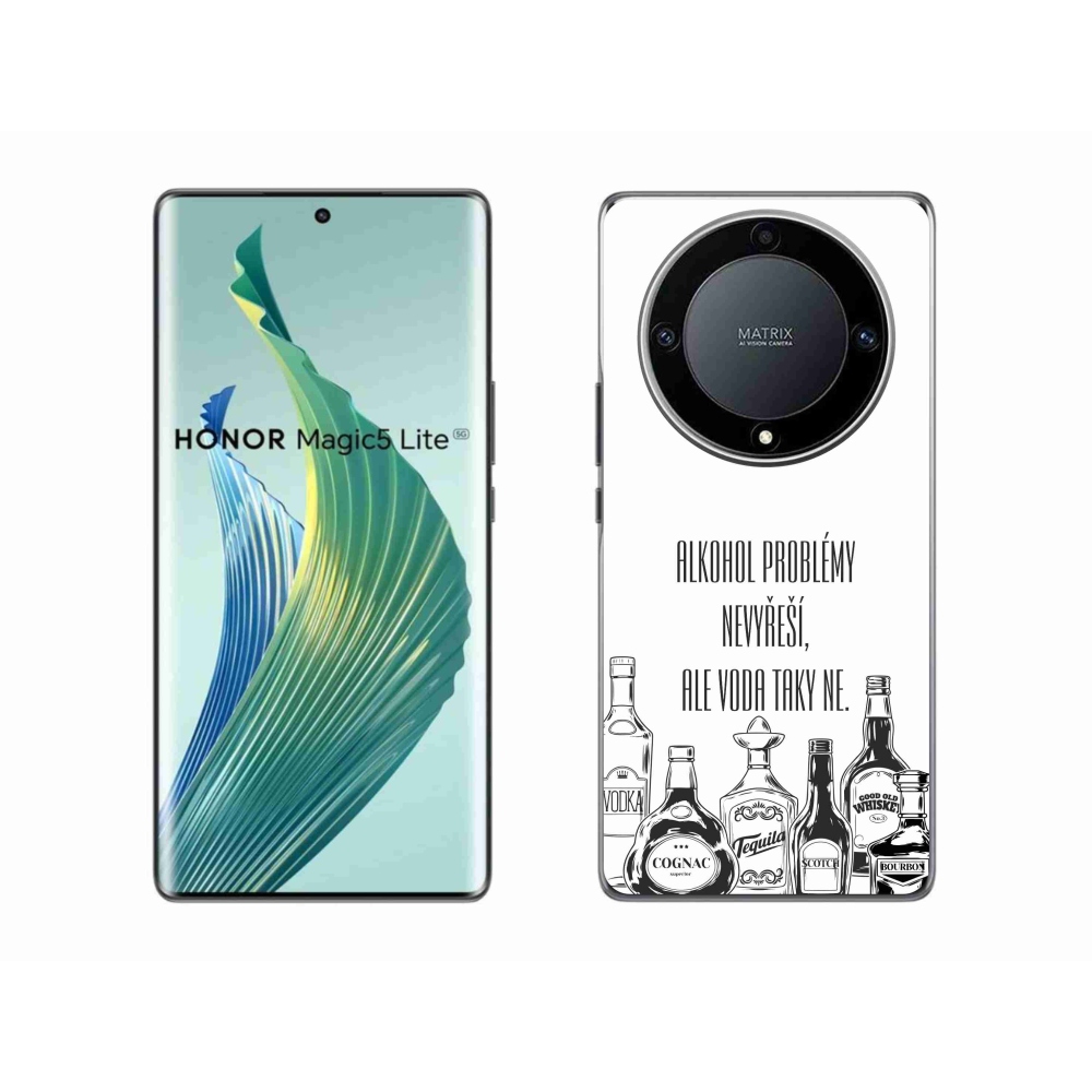 Gelový kryt mmCase na Honor Magic 5 Lite 5G - vtipný text bílé pozadí