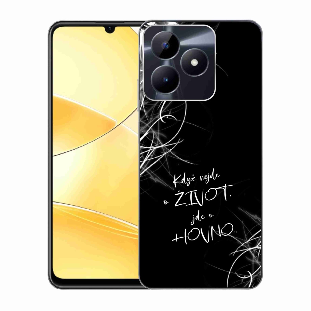 Gelový kryt mmCase na Realme C51/C53 - vtipný text 16 černé pozadí