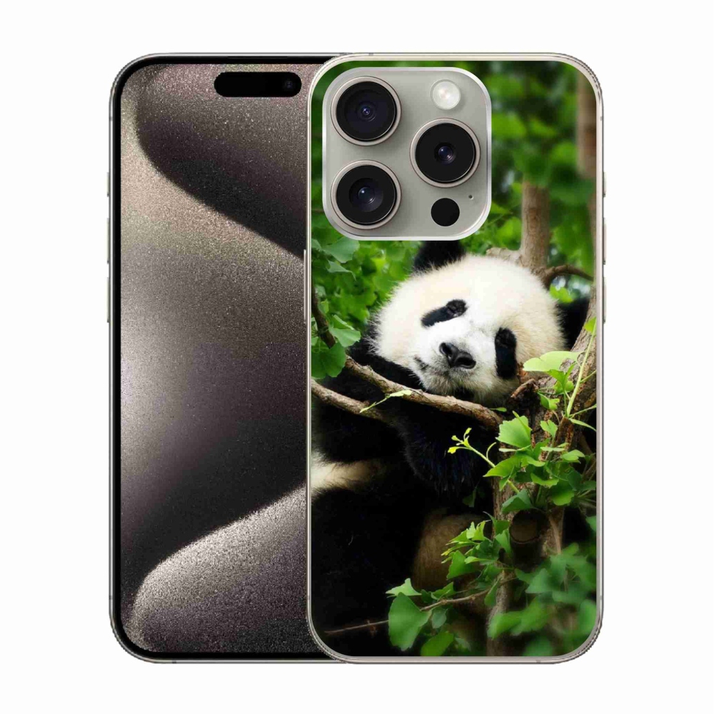 Gelový kryt mmCase na iPhone 15 Pro - panda