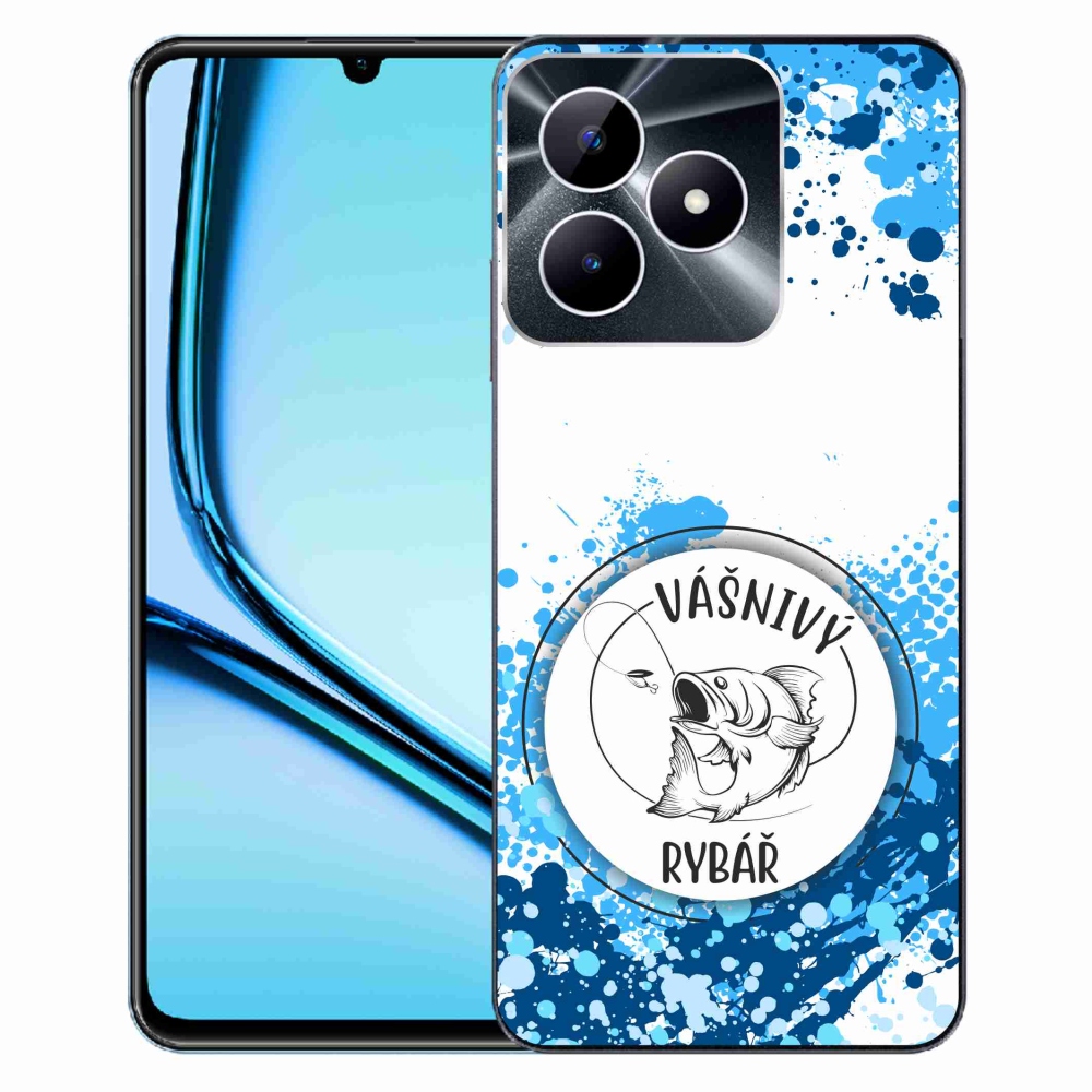 Gelový kryt mmCase na Realme Note 50 - vášnivý rybář bílé pozadí